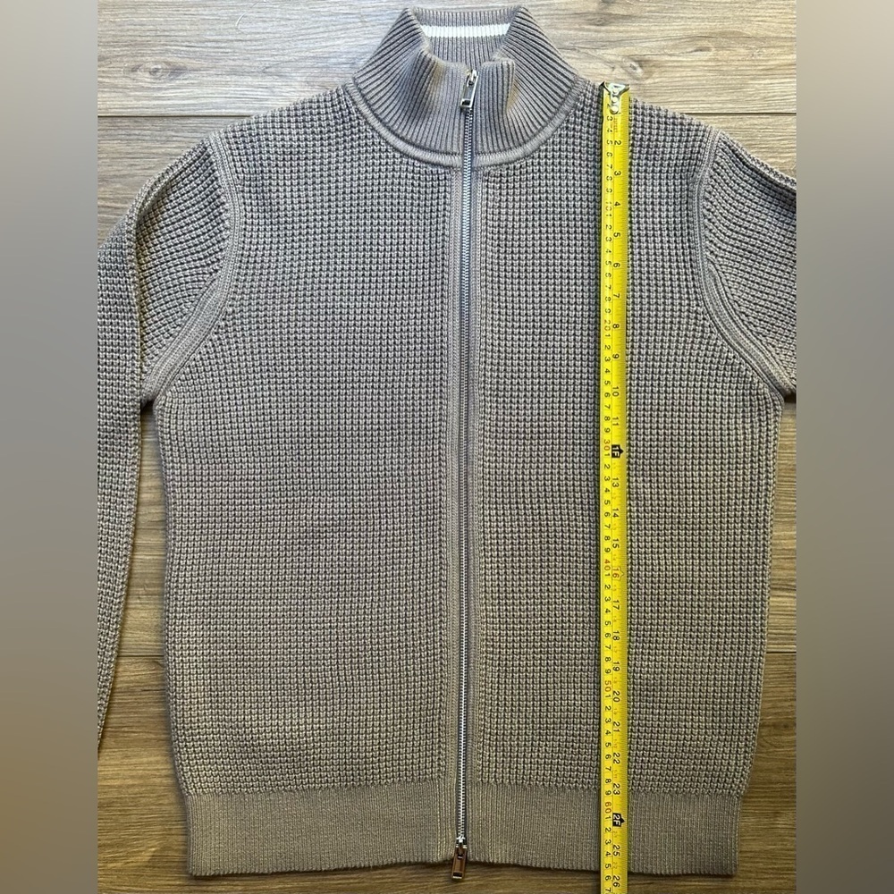 Theory | Gary Full Zip Jacket, Heavyweight Knit in Force Grey/Ivory (S) - Picture 9 of 16
